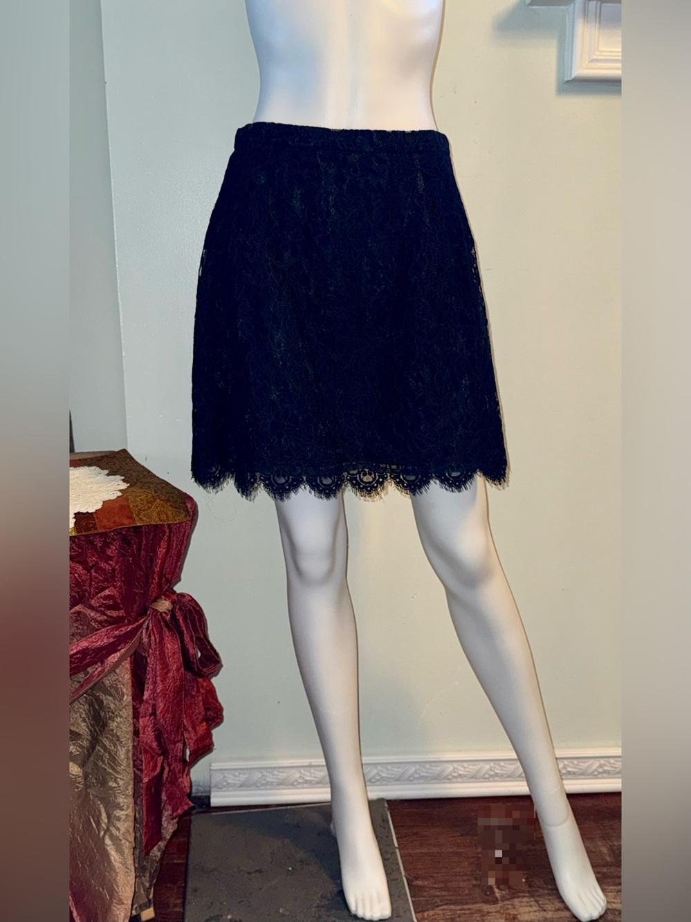 J. Crew Navy Blue Lace Mini Skirt